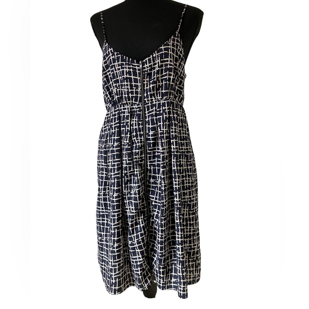 Greylin Navy and White Patterned Women's Dress M